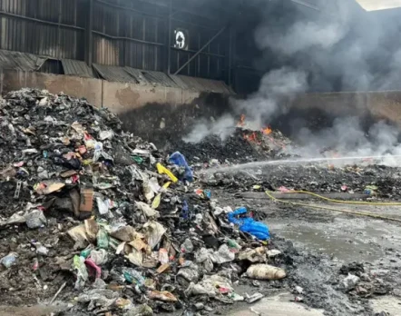 Recycling centre fire